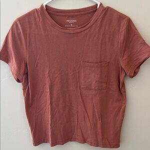 Arizona Jean Company Women's Rust Crewneck Pocket Tee
